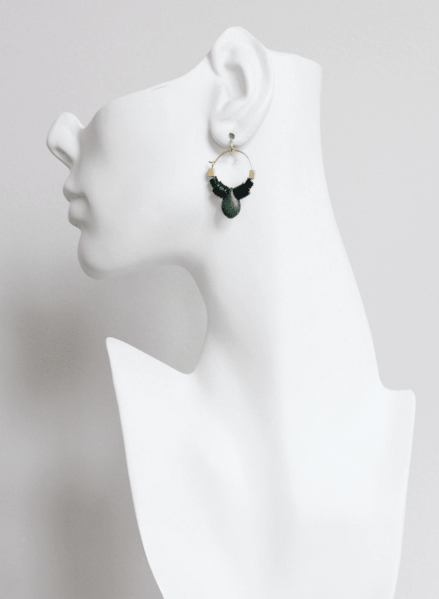 David Aubrey - Green Teardrop Hoops - Meg