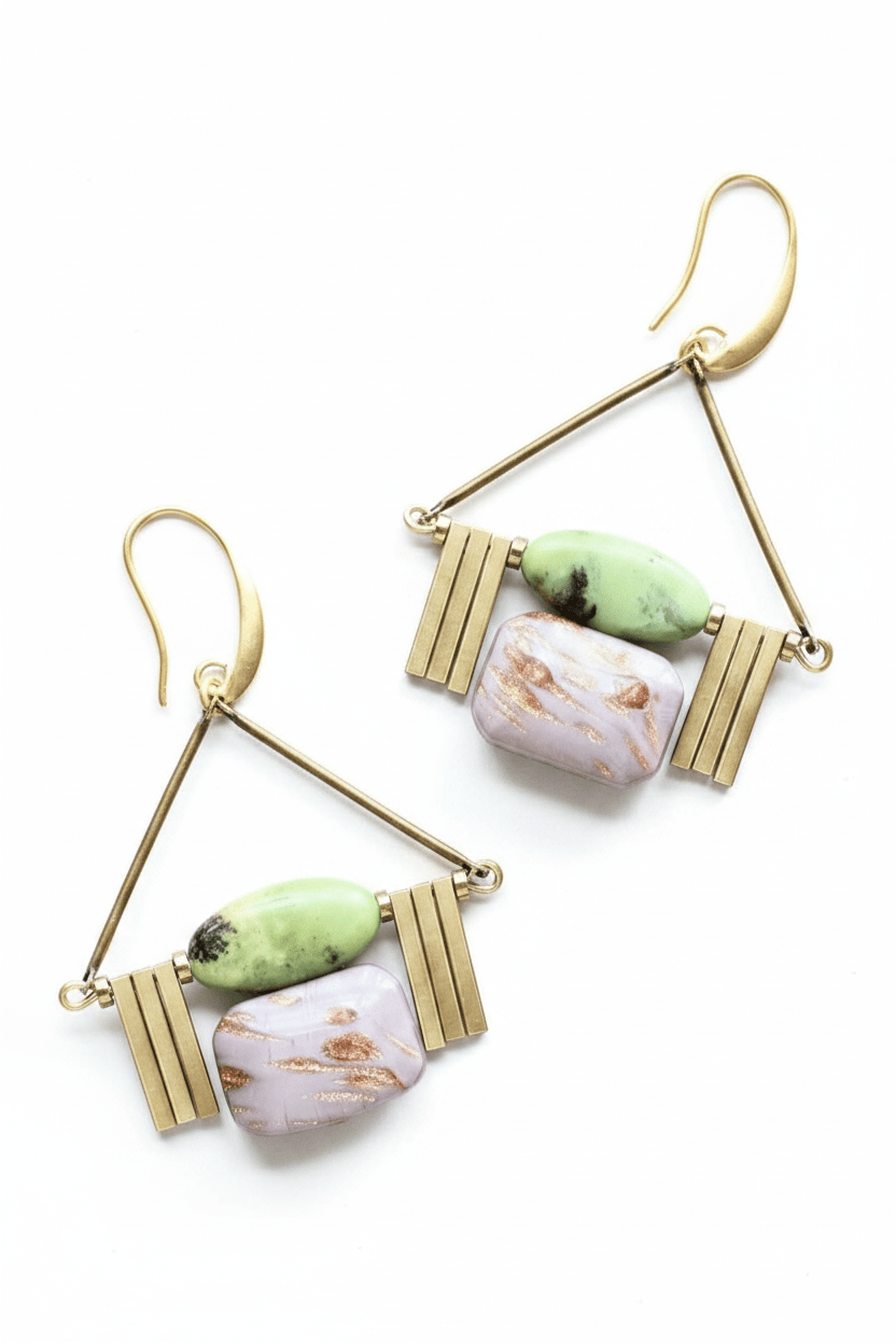 David Aubrey - Lavender ArtDeco Earrings - Meg