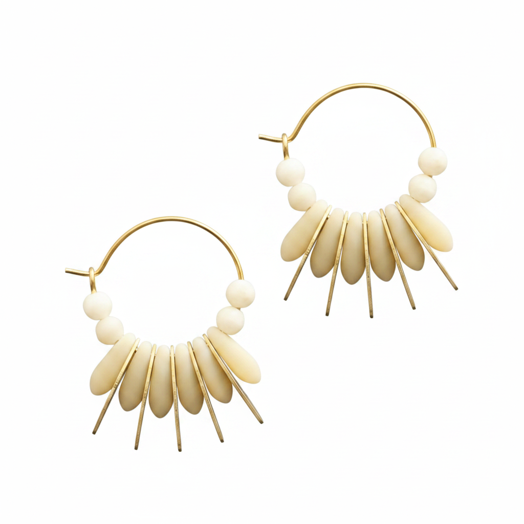 David Aubrey - Mini Matte Cream Hoops - Meg