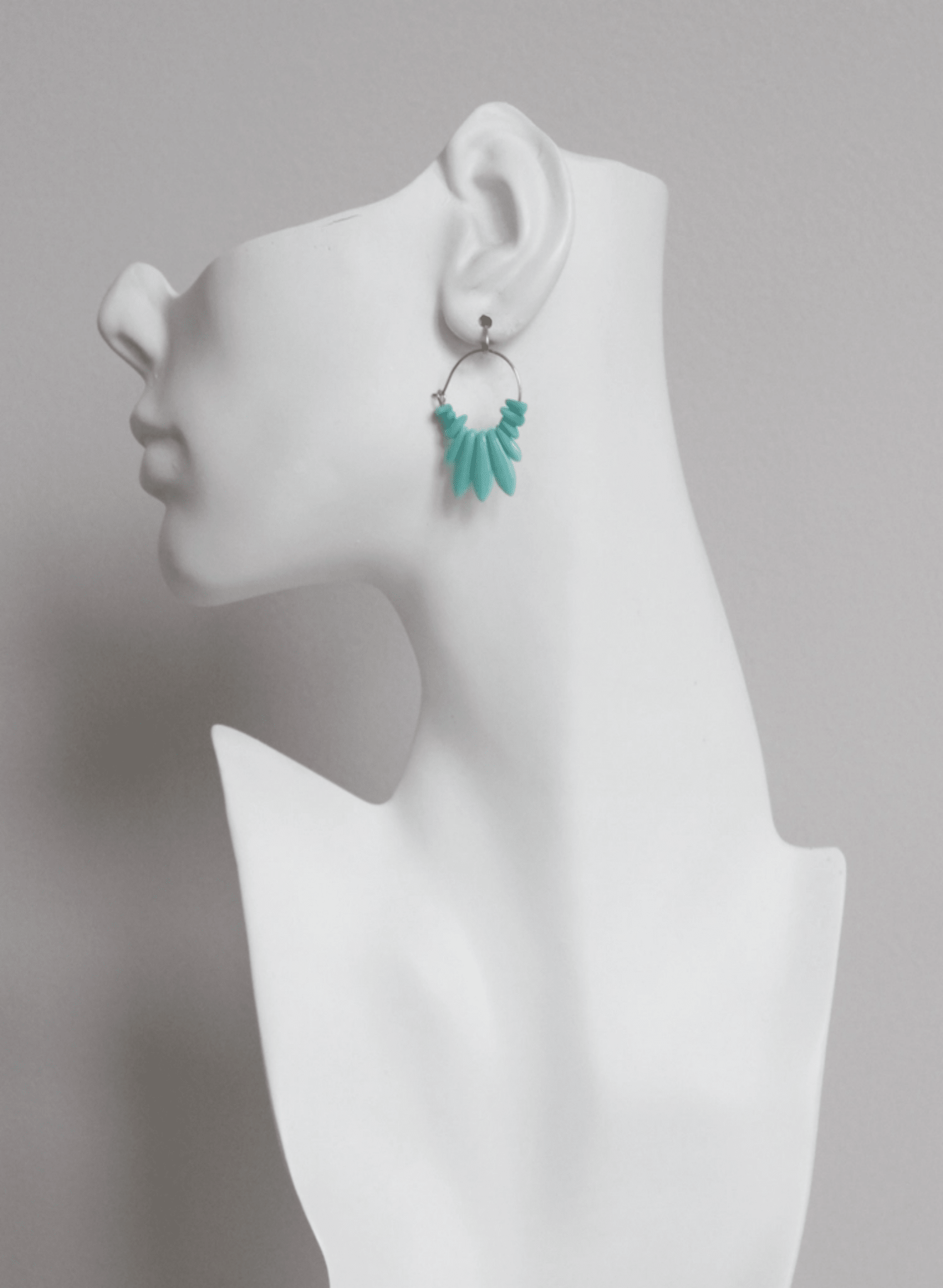David Aubrey - Turquoise Hoops - Meg