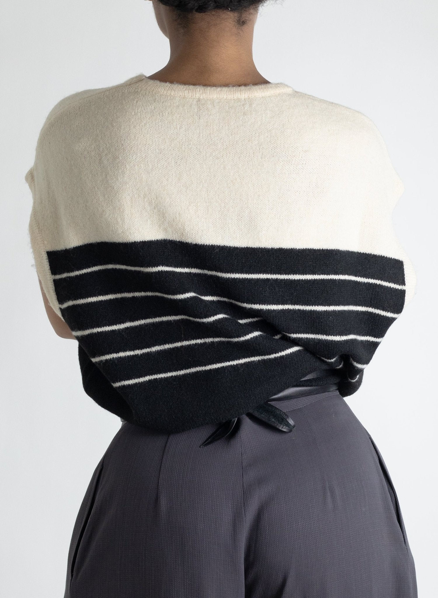 Dolman Sleeve Sweater Vest - Stripe - Meg