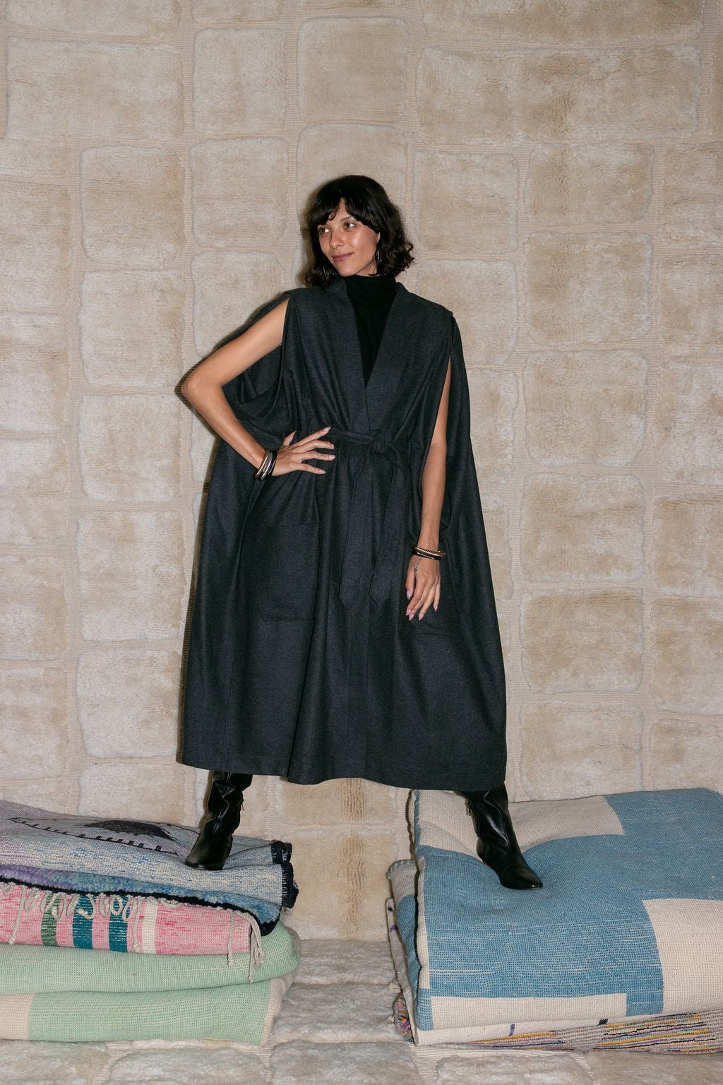 Draped Coat - Reclaimed Wool (Pre - Order) - Meg