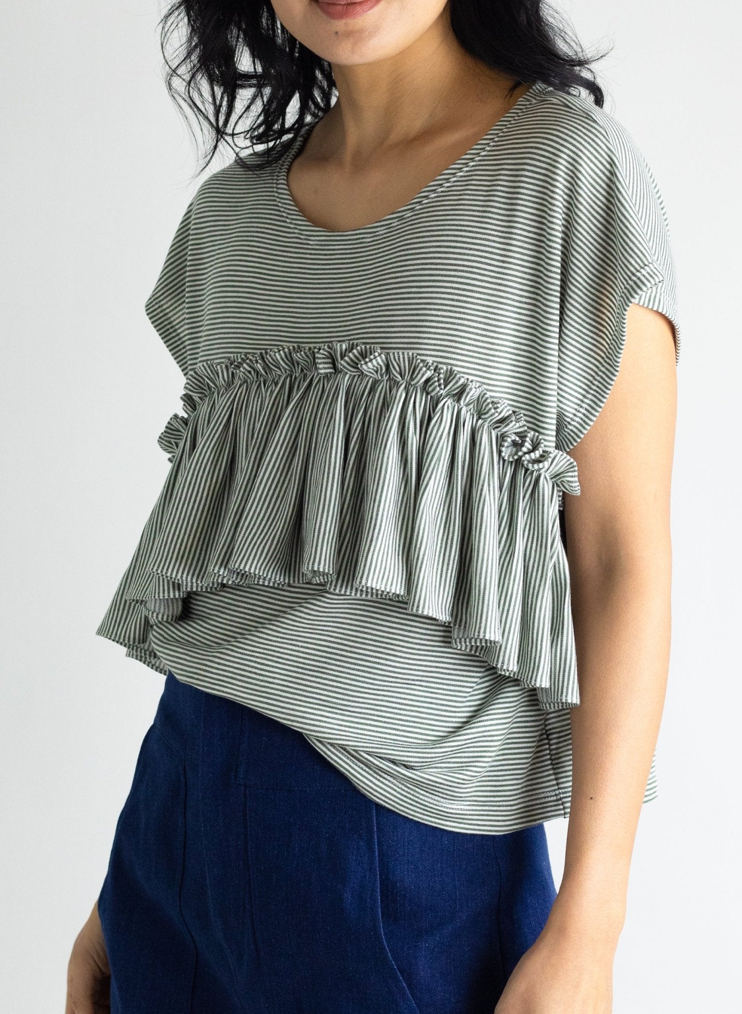 Glimpser Top - Olive Stripe - Meg