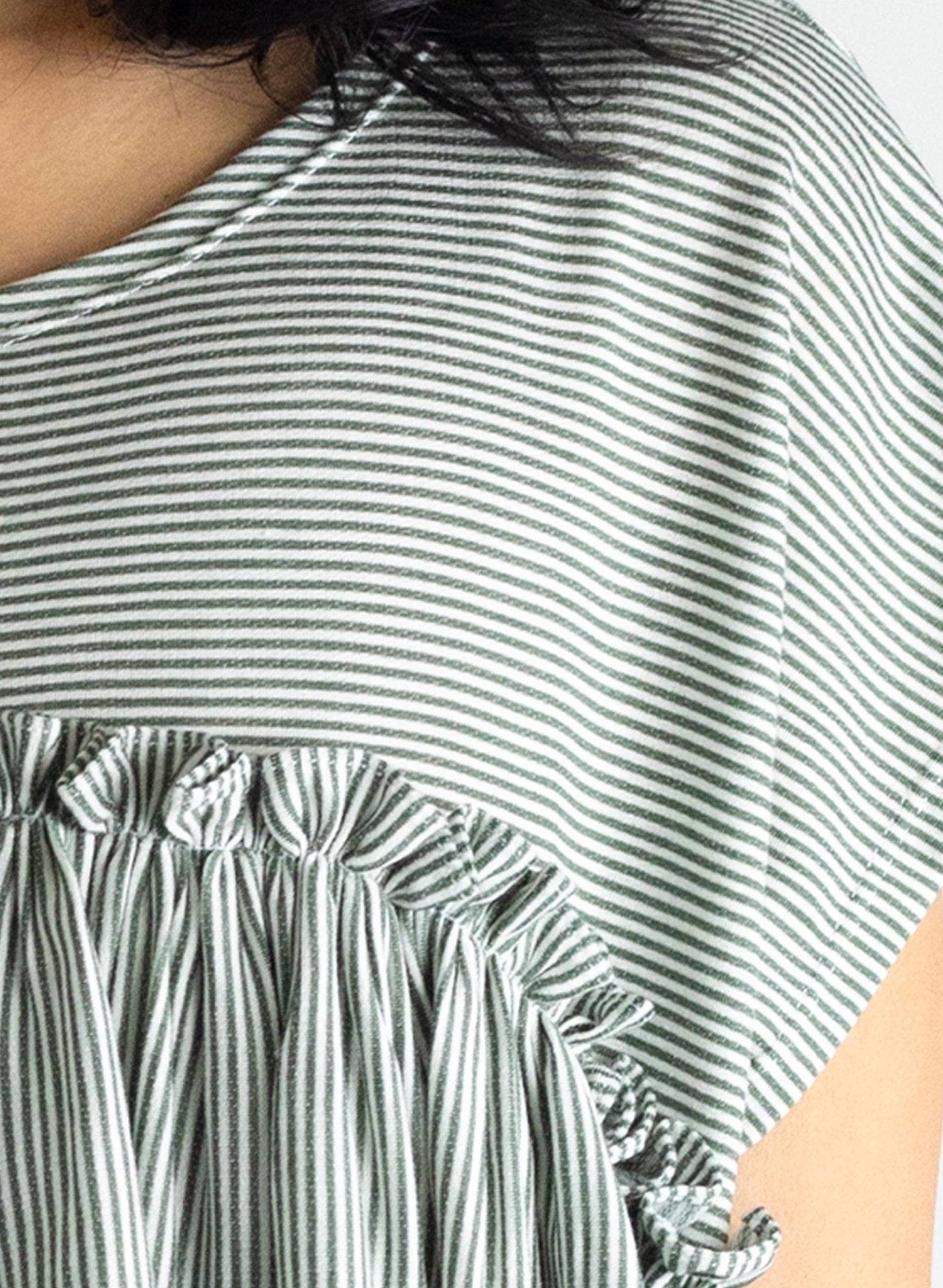Glimpser Dress - Olive Stripe - Meg - Made in NYC