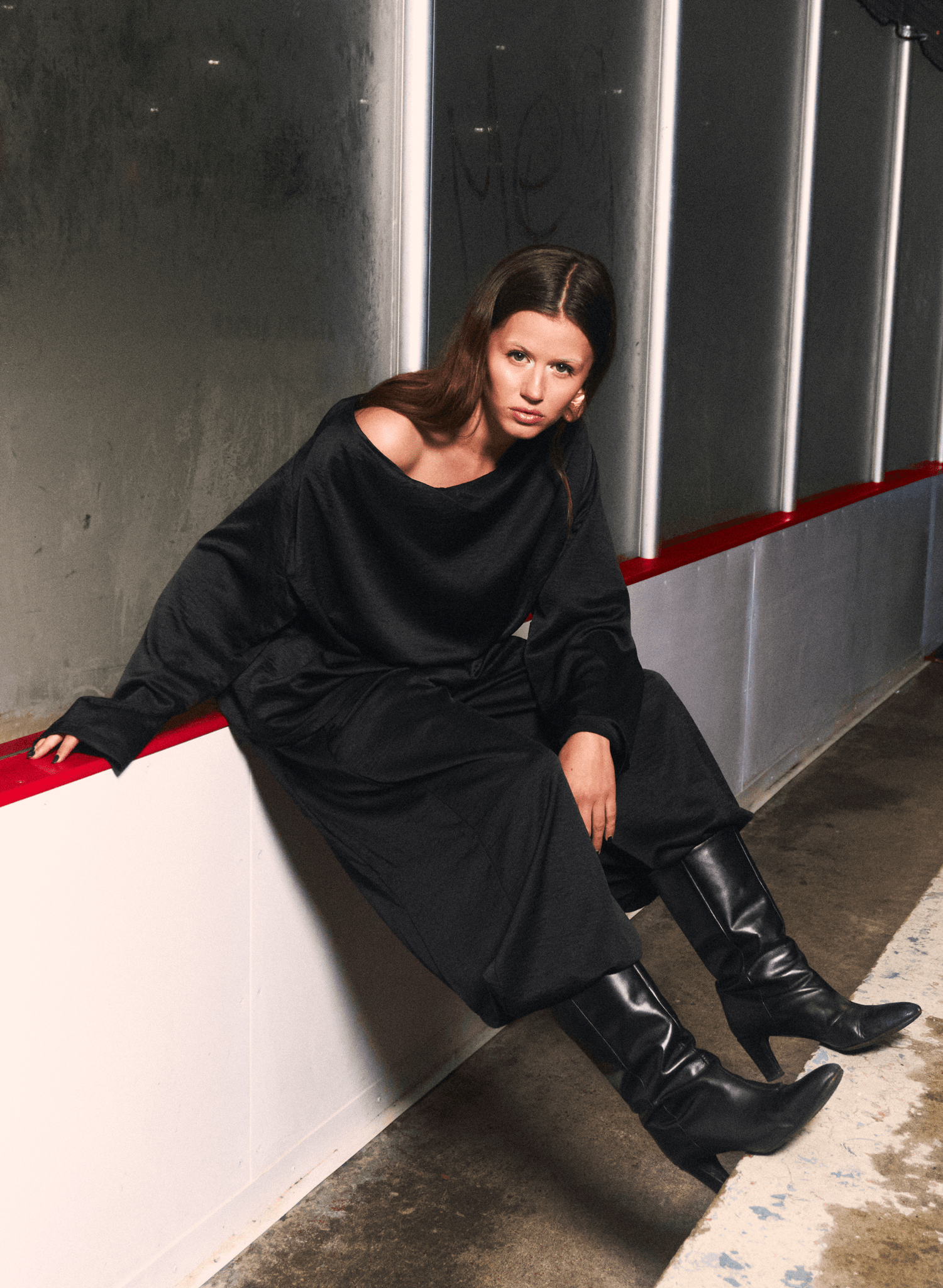 Goalie Cowl Top - Black (PRE-ORDER) - Meg