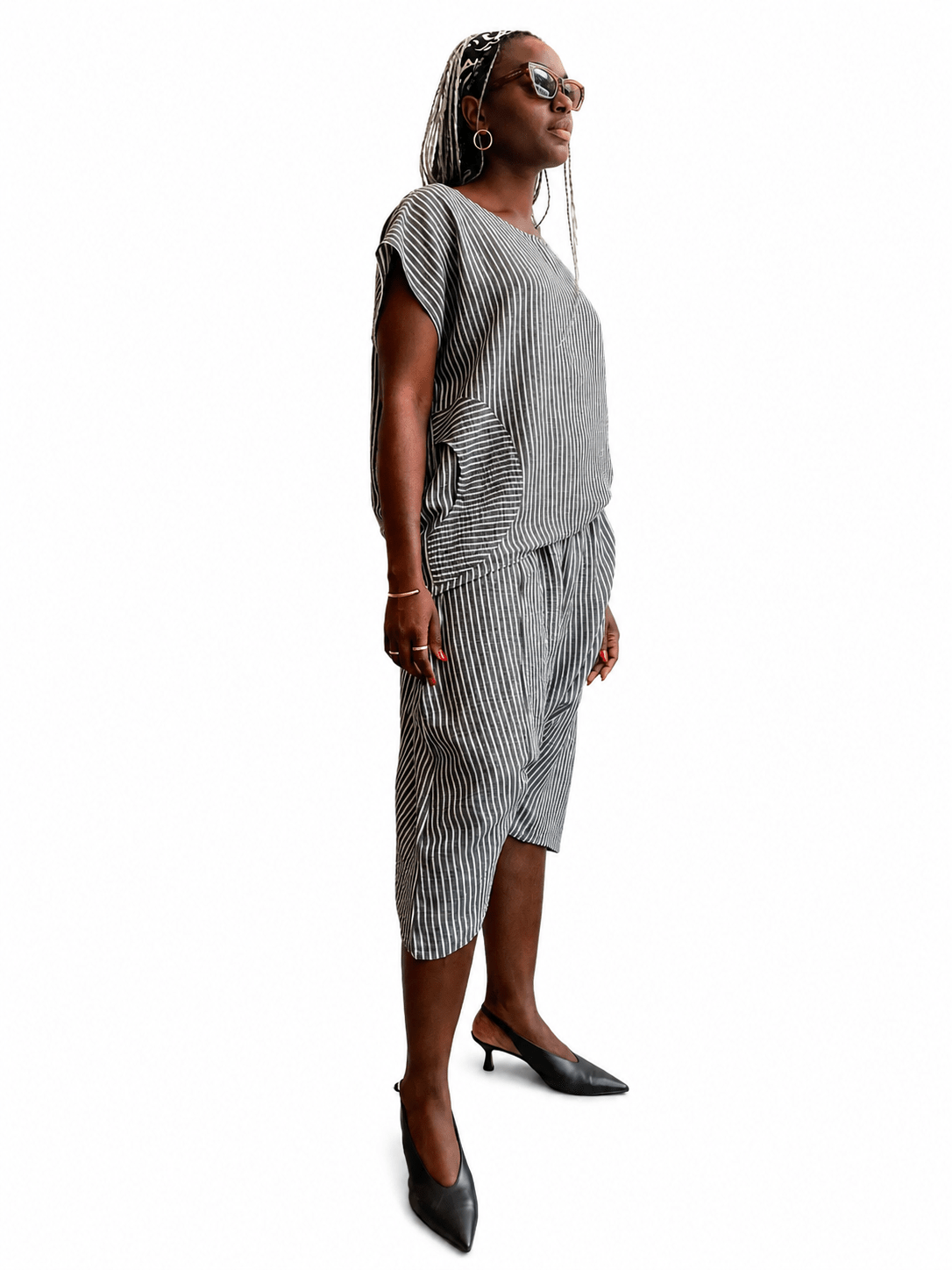 Harem Short - Black Stripe - Meg