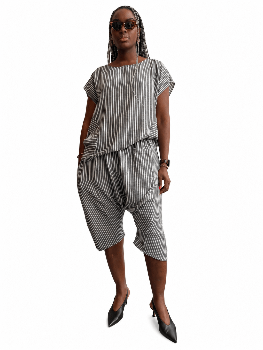 Harem Short - Black Stripe - Meg