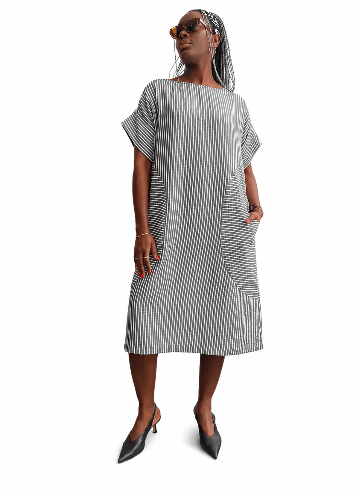 Heidi Dress - Black Stripe - Meg