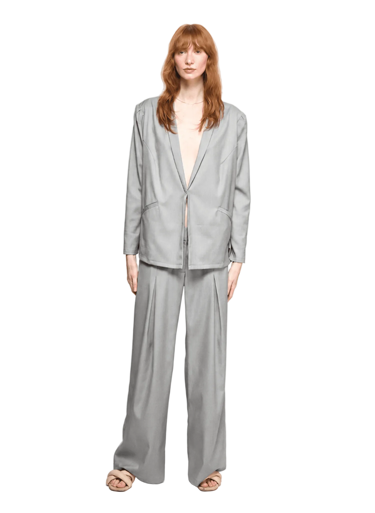 Invert Pleat Pant - Dove - Meg
