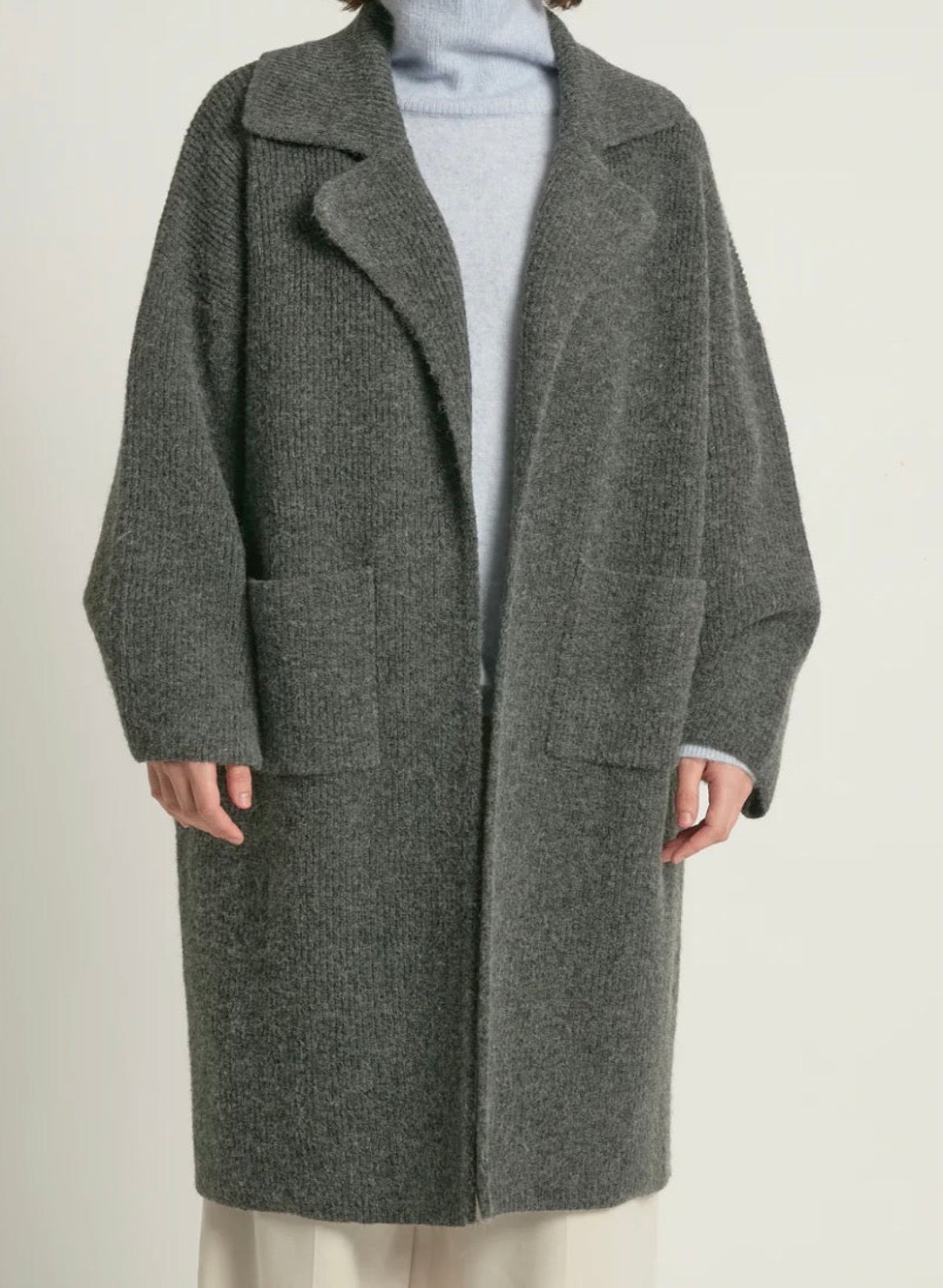Long Cardigan Coat - Charcoal - Meg