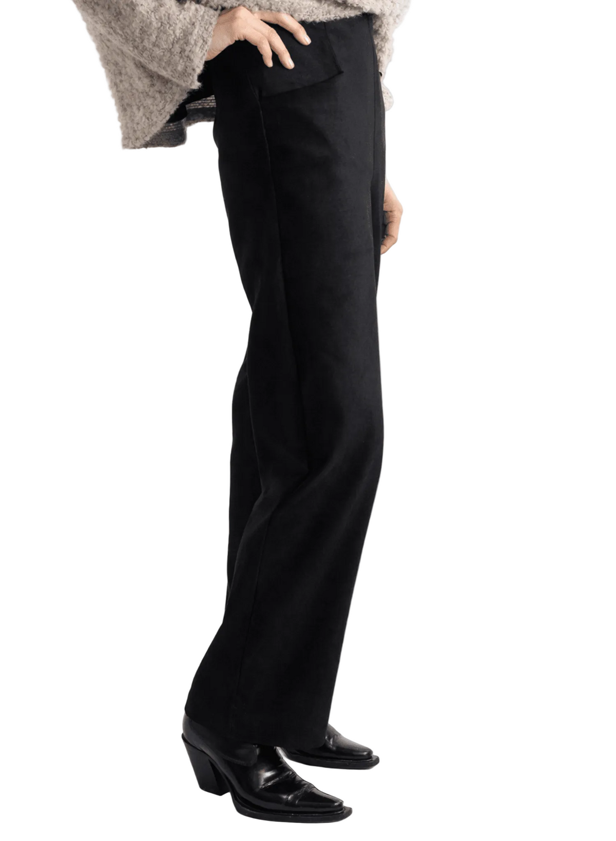 Long Odette Pant - Black Suede - Meg
