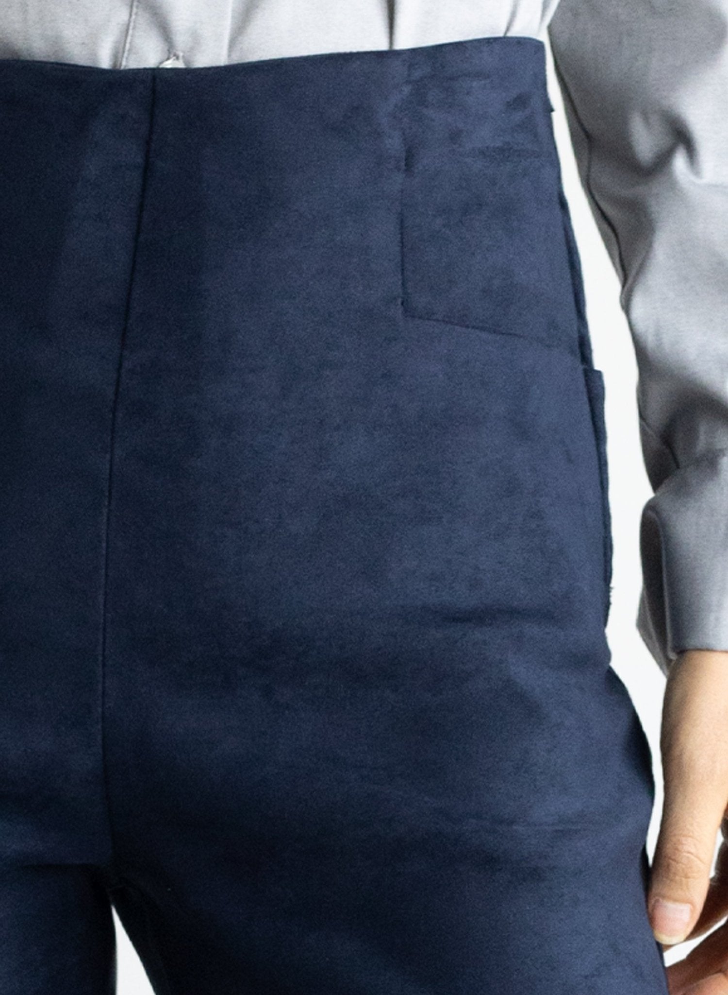 Long Odette Pant - Navy Suede - Meg