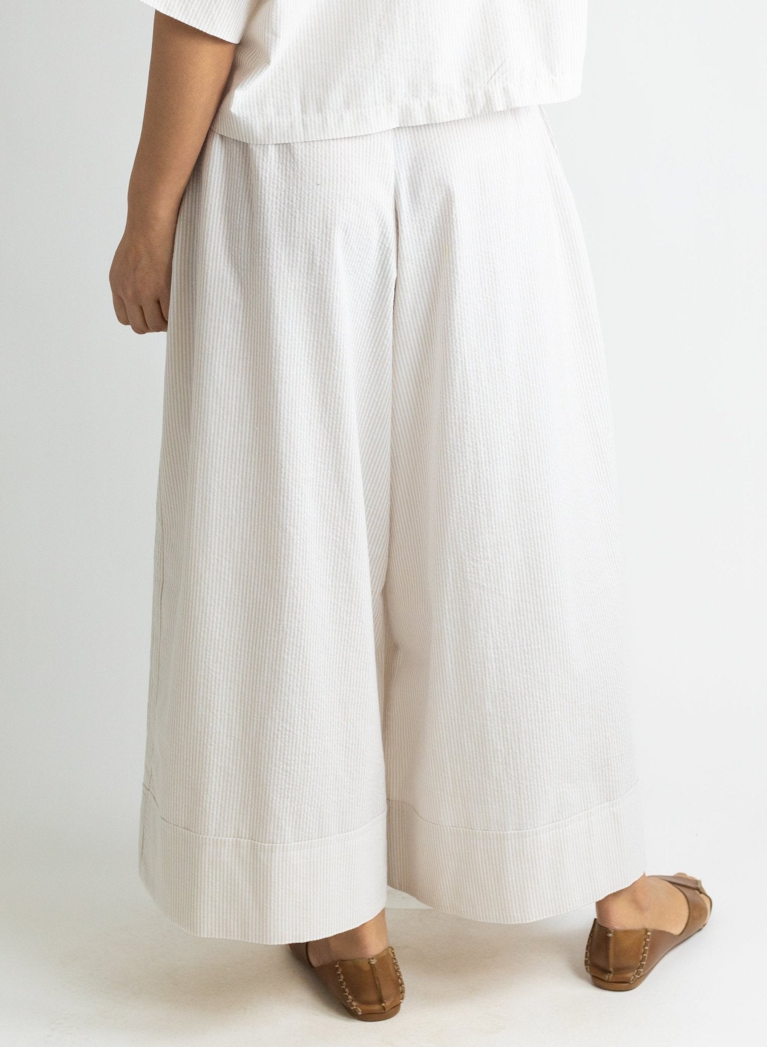 Long Secret Pant - Beige Seersucker - Meg