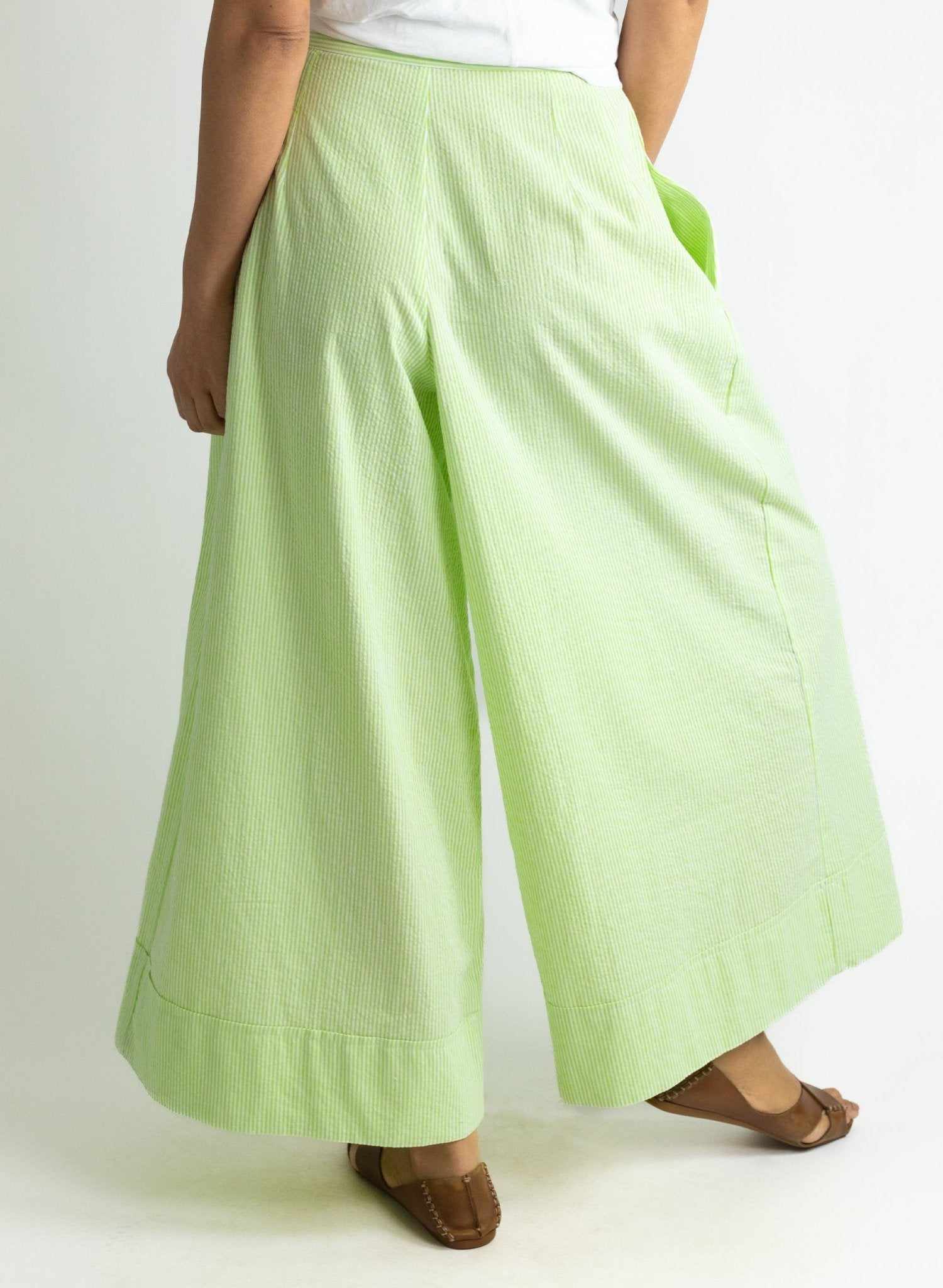 Long Secret Pant - Lime Seersucker - Meg - Made in NYC