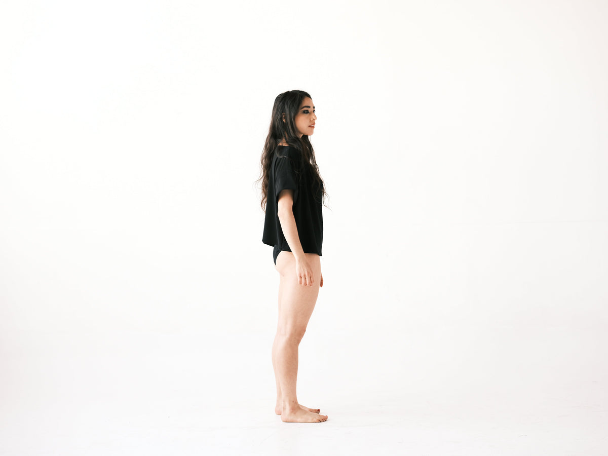 Meg Movement Cowl Neck Tee - Black - Meg