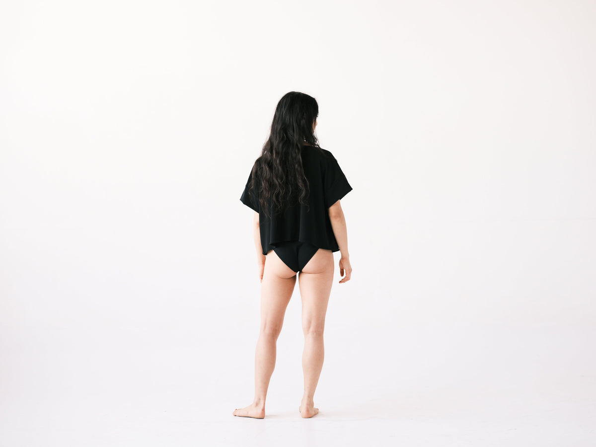 Meg Movement Cowl Neck Tee - Black - Meg