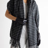 Minimal Windowpane Scarf - Black - Meg