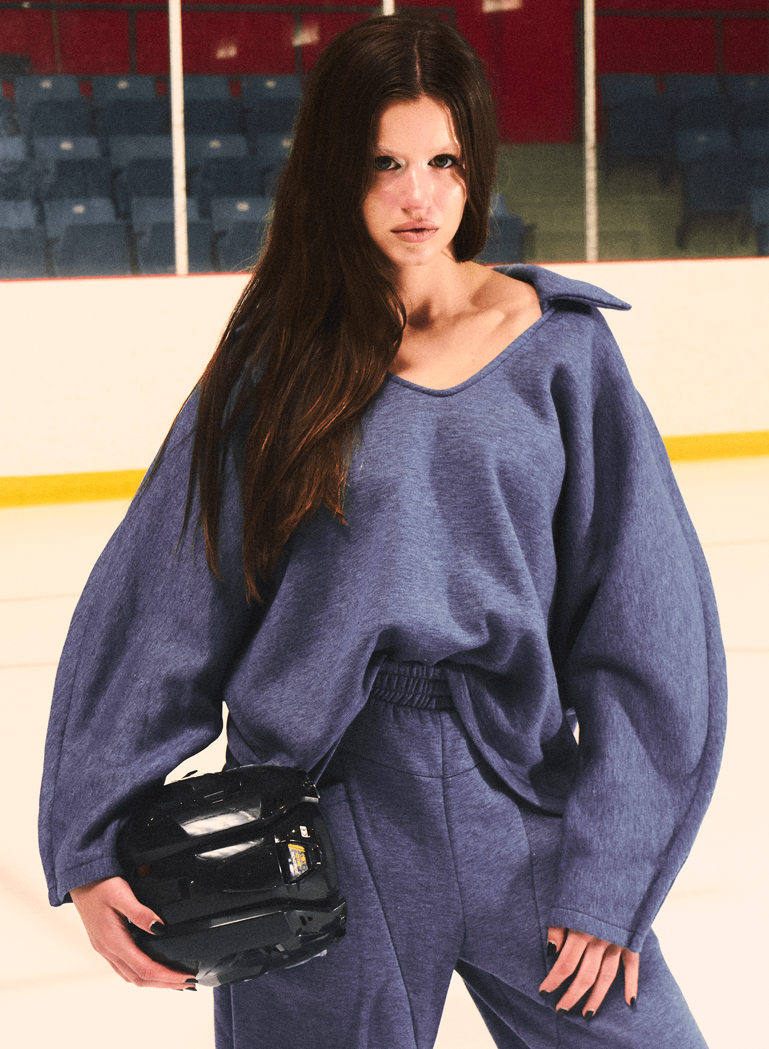 Offside Collared Sweatshirt - Blue (PRE-ORDER) - Meg