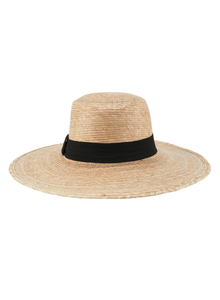 Palm Straw Boater Hat - Natural - Meg Canada
