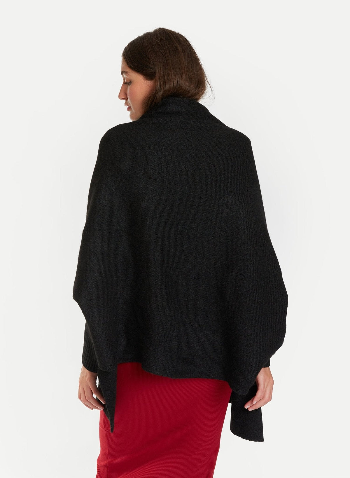 Pocket Shrug Cape Cardigan - Black - Meg