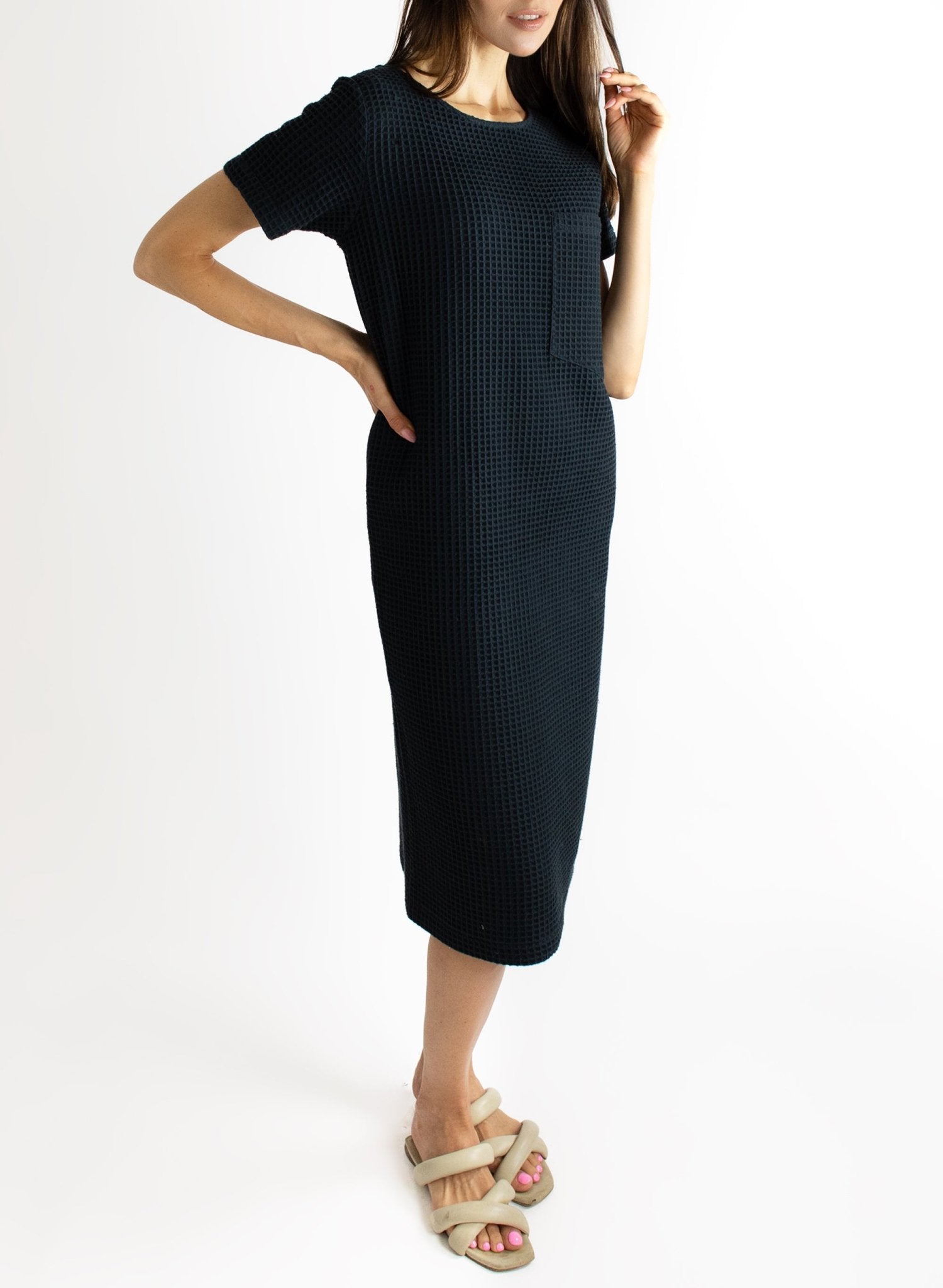 Pocket T-Shirt Dress - Black - Meg