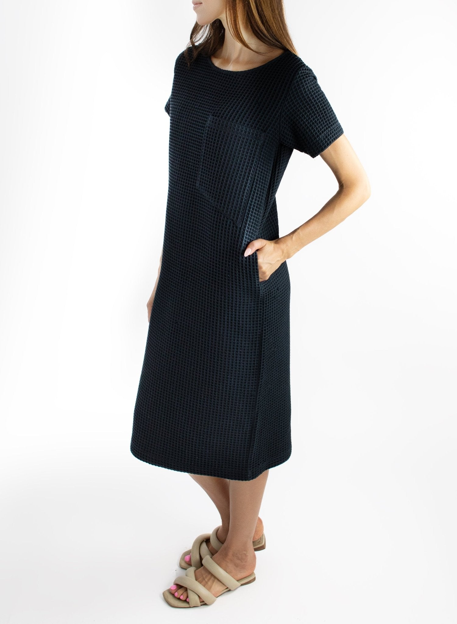 Pocket T-Shirt Dress - Black - Meg