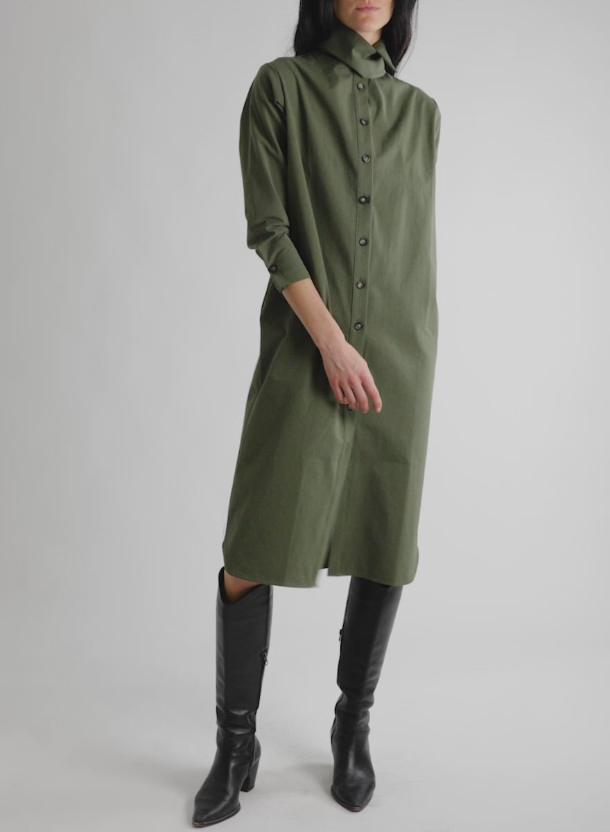 Mercado Dress - Army - Meg - Made in Canada