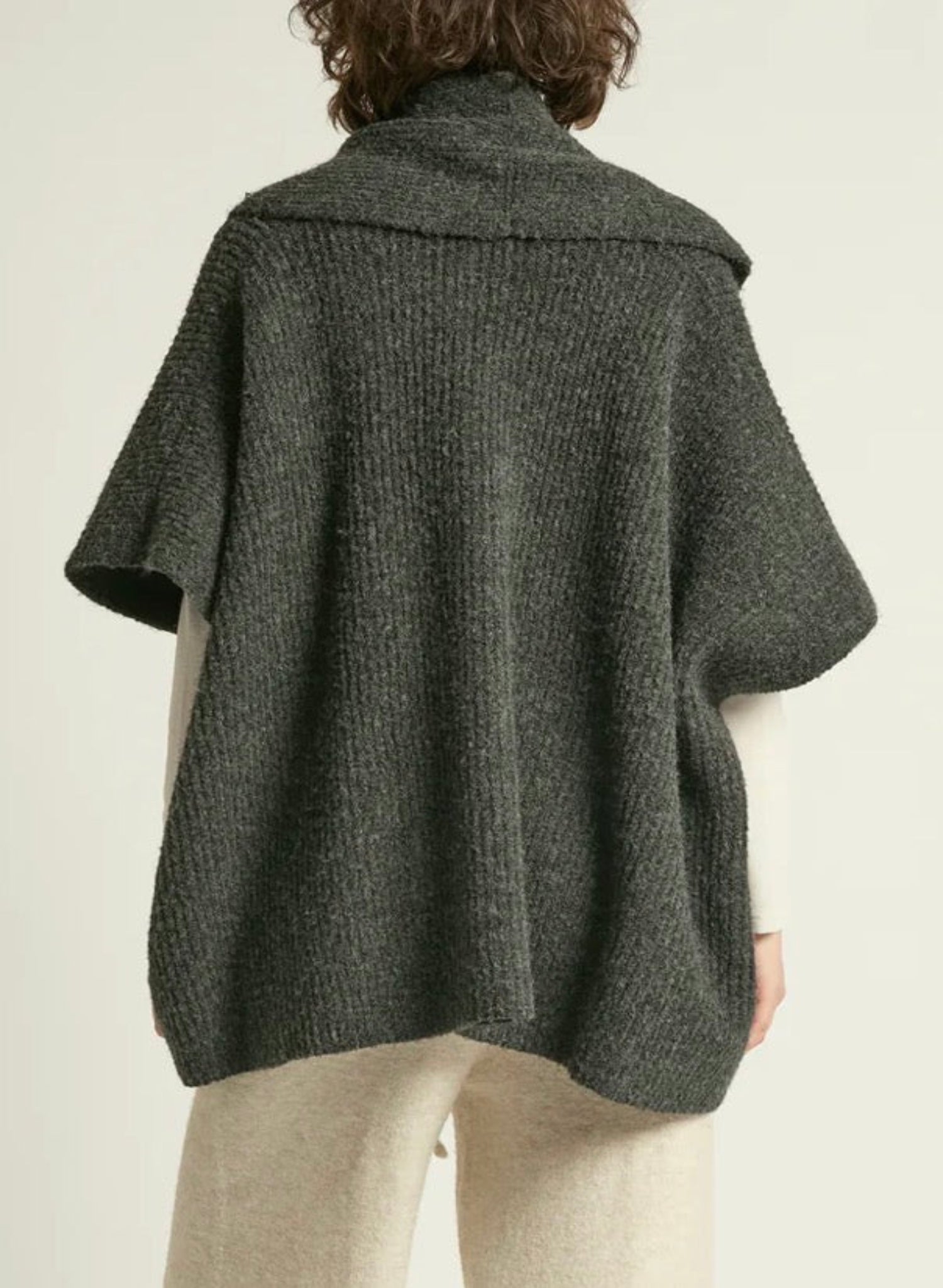 Shawl Cardigan - Charcoal - Meg