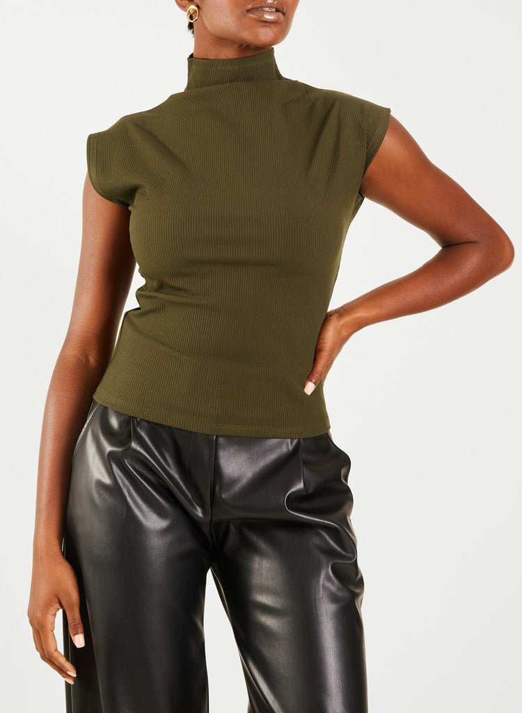 Sleeveless Skinny Top - Olive - Meg Canada