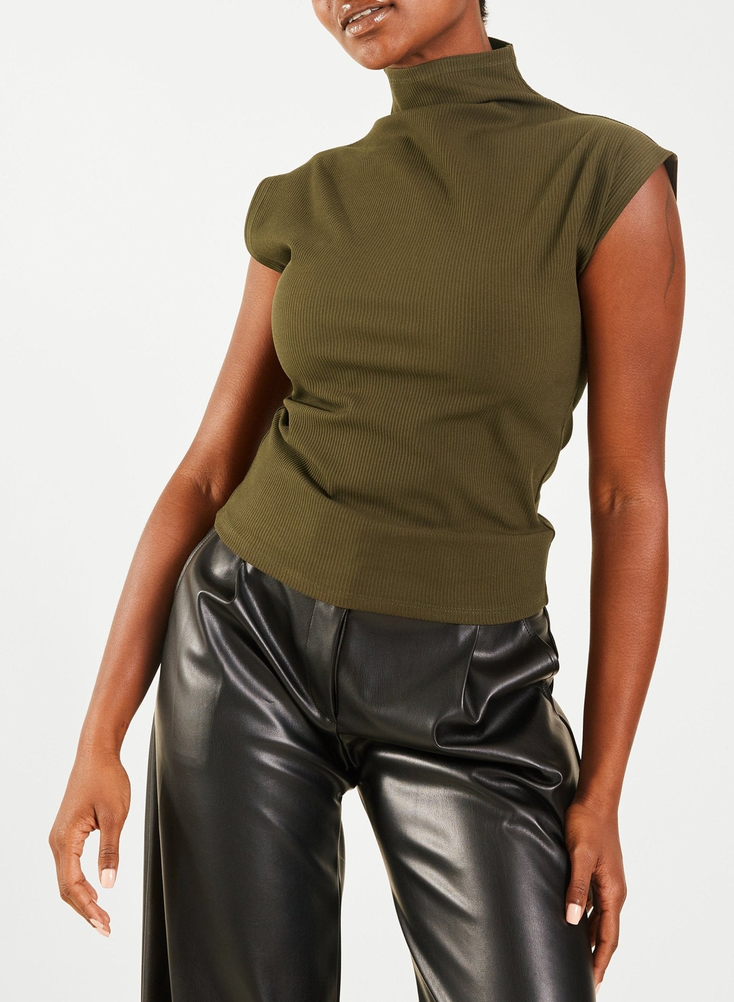 Sleeveless Skinny Top - Olive - Meg