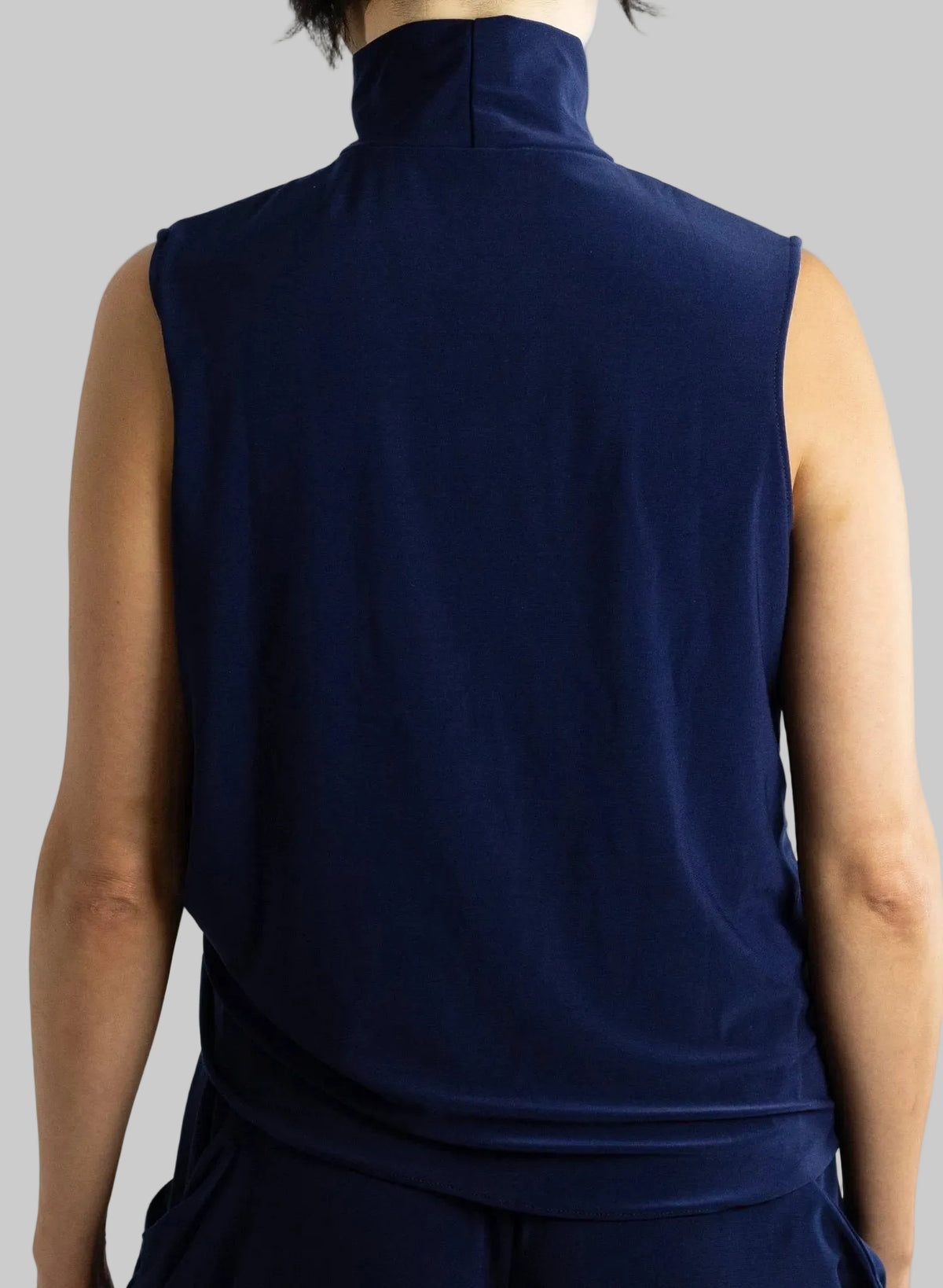Sleeveless Turtleneck Top - Navy - Meg
