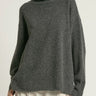 Slouch Turtleneck Sweater - Charcoal - Meg