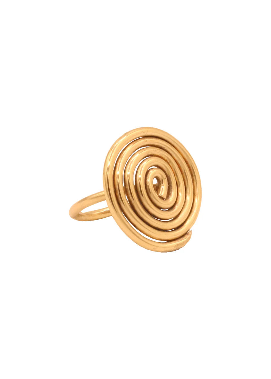Line & Label - Spiral Ring - Brass