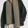 Striped Stitch Scarf - Ivory/Black - Meg