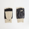 Suede and Leather Mittens - Black - Meg