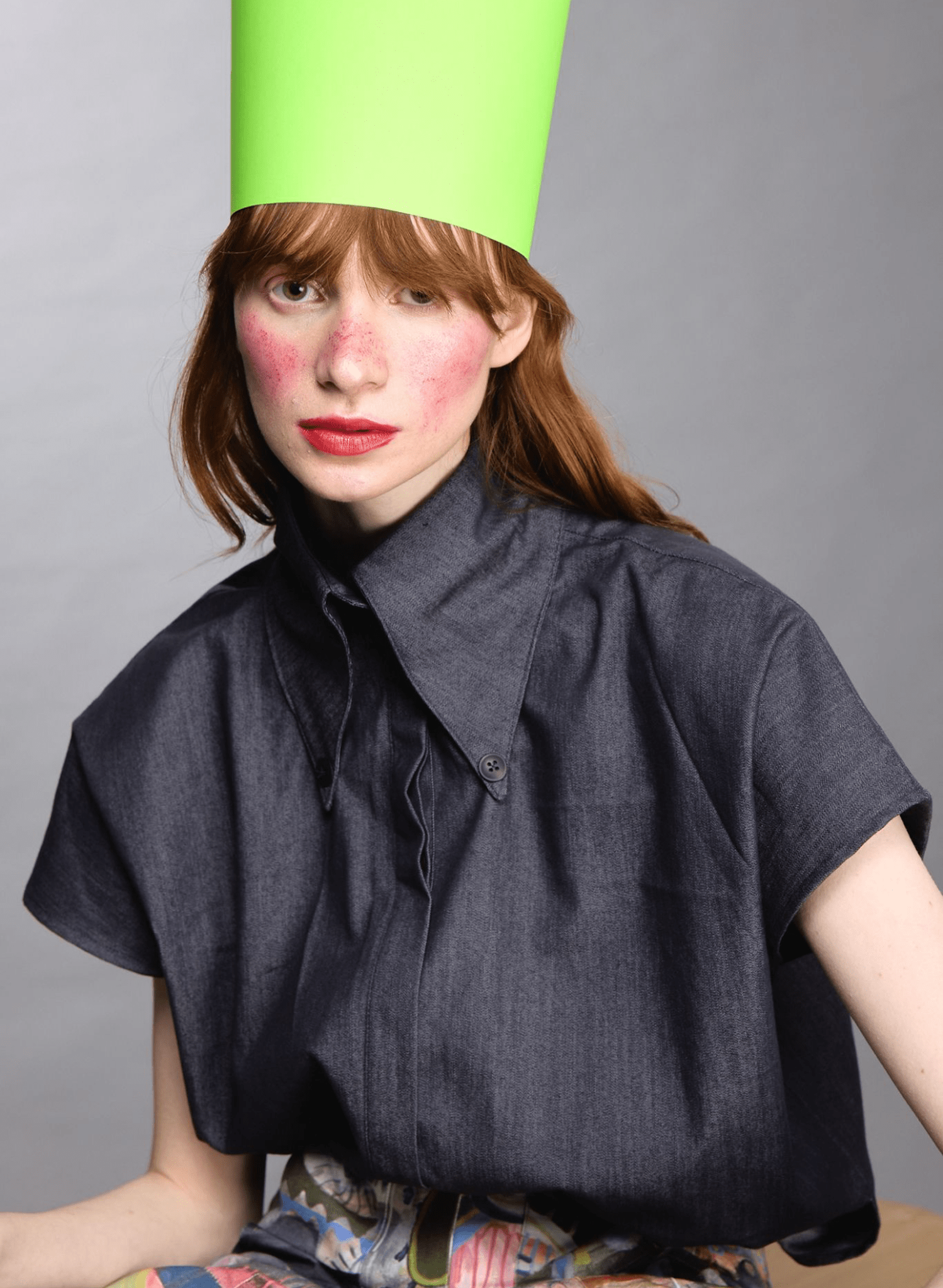 Summer Big Collar Shirt - Dark Blue Denim (PRE - ORDER) - Meg