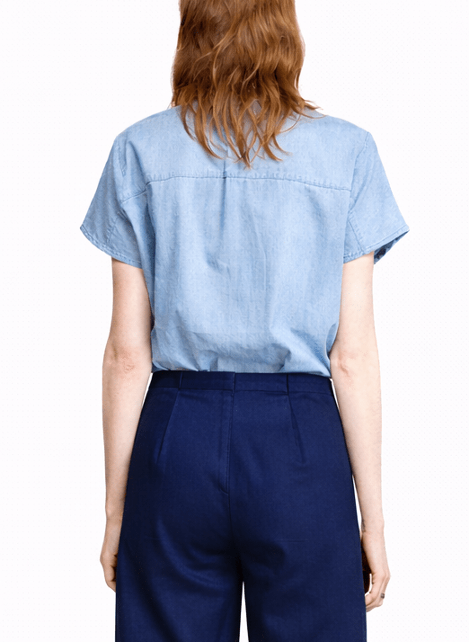 Summer Big Collar Shirt - Light Blue Denim (PRE - ORDER) - Meg