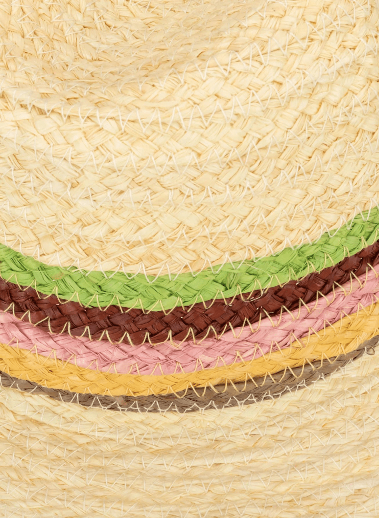 Sun Bather - Raffia Braid Fedora with Mixed Band - Rainbow - Meg