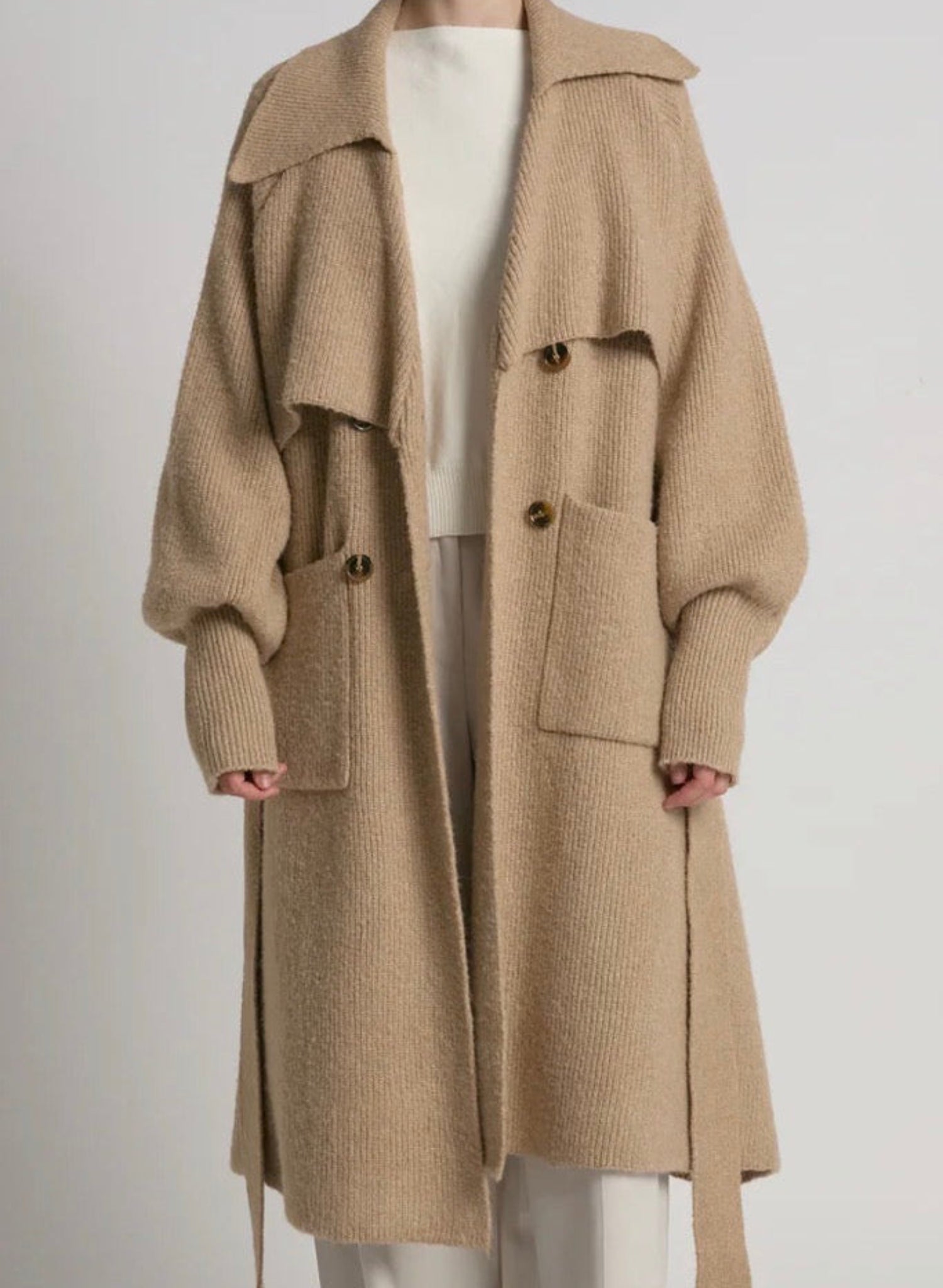 Trench Cardigan Coat - Camel - Meg