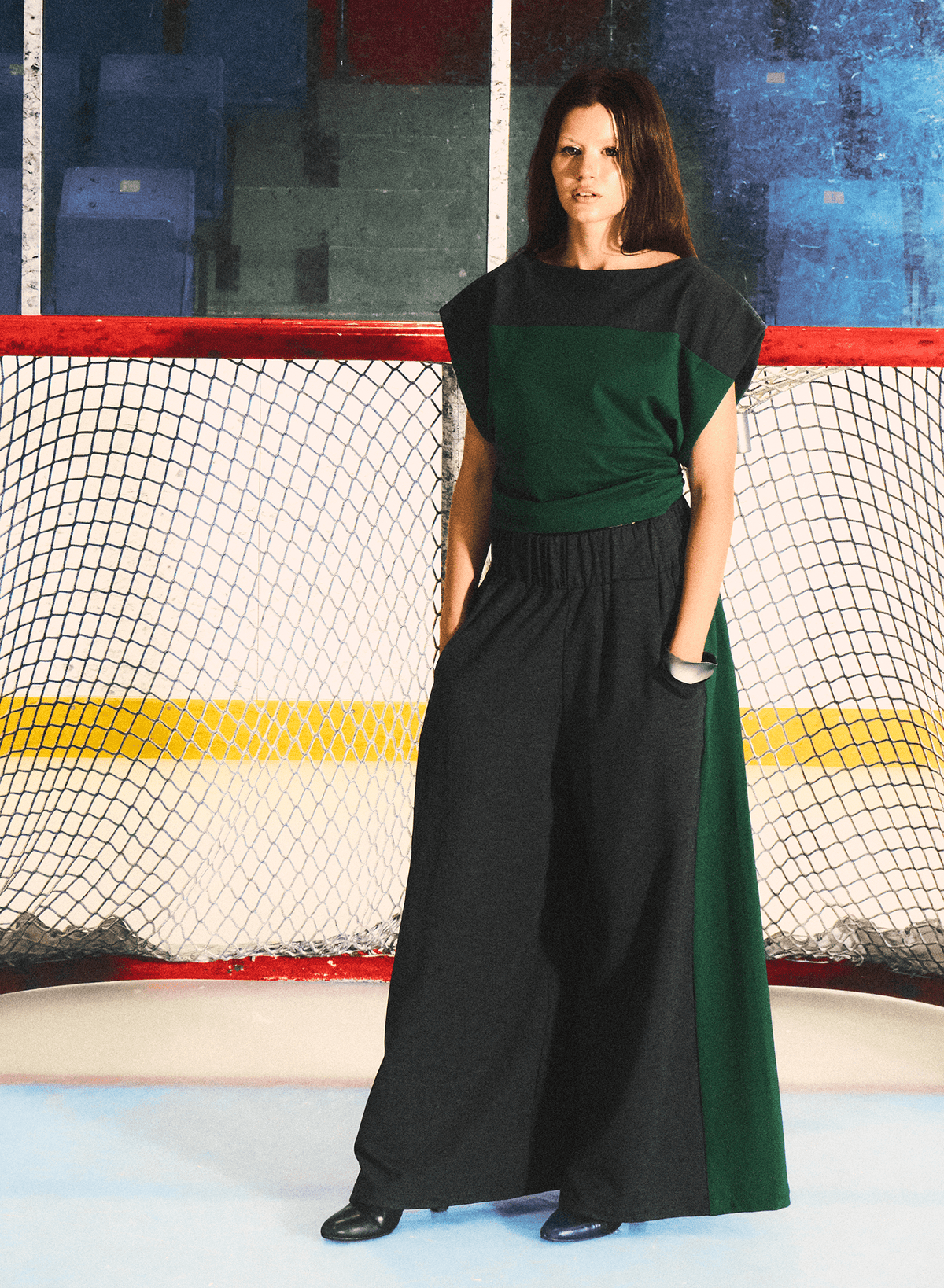 Two-Tone Marketplace Pant - Charcoal/Green - Meg