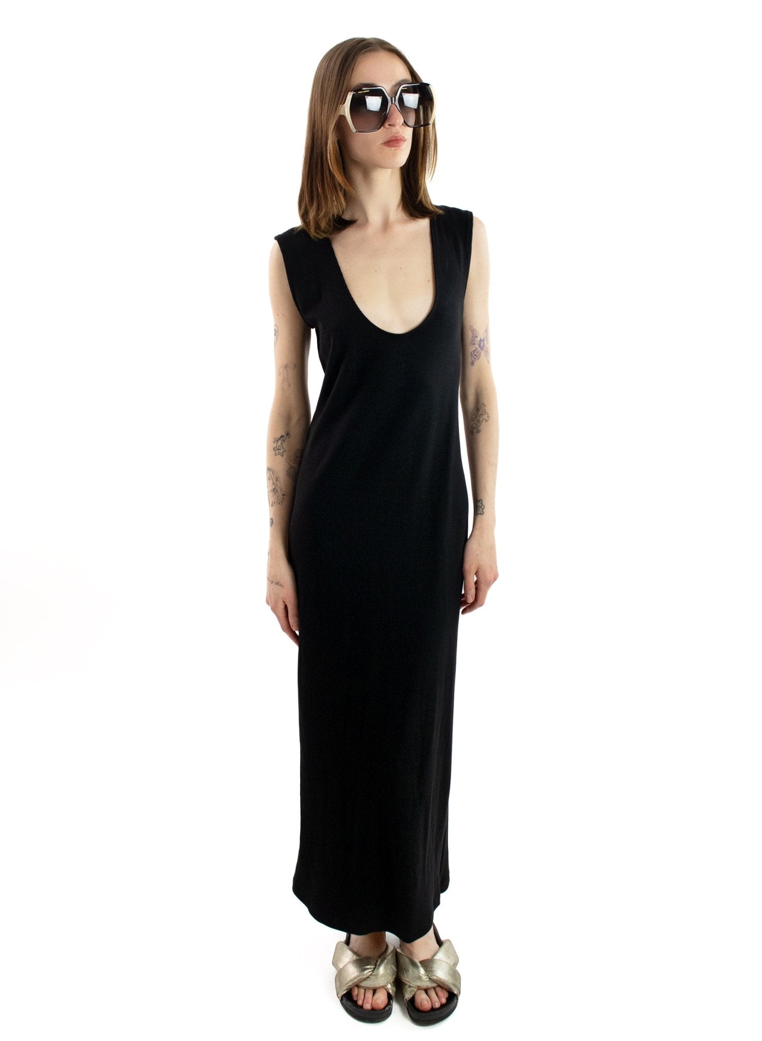 U - Neck Tank Dress - Black - Meg