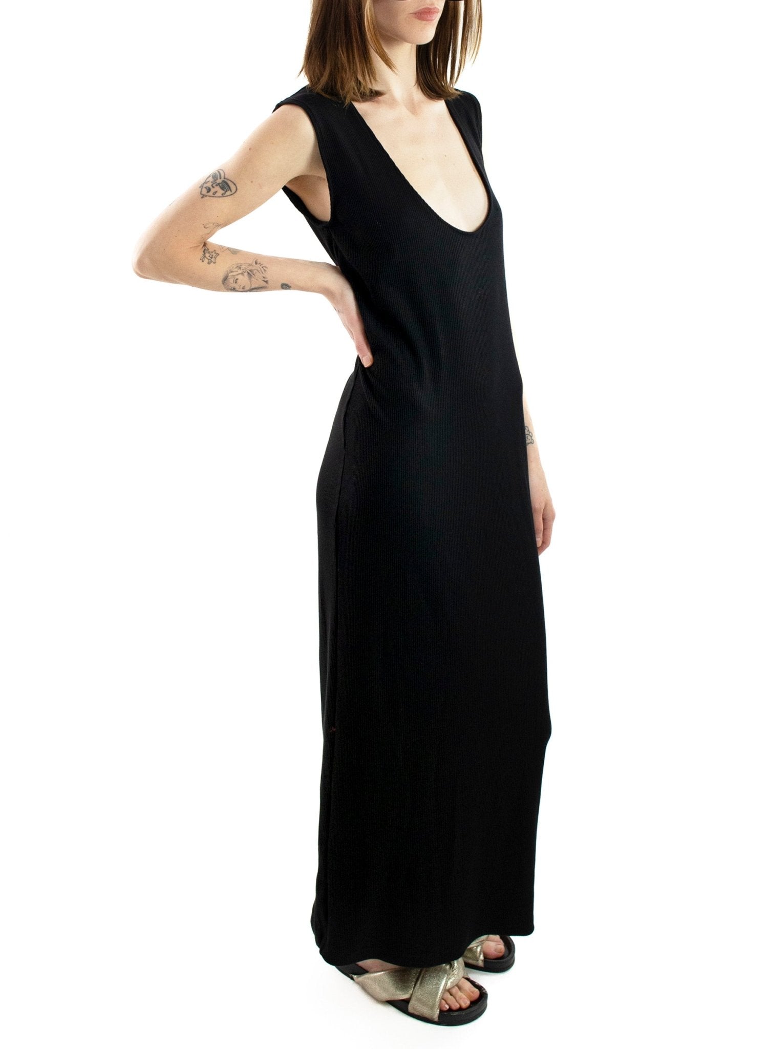 U - Neck Tank Dress - Black - Meg