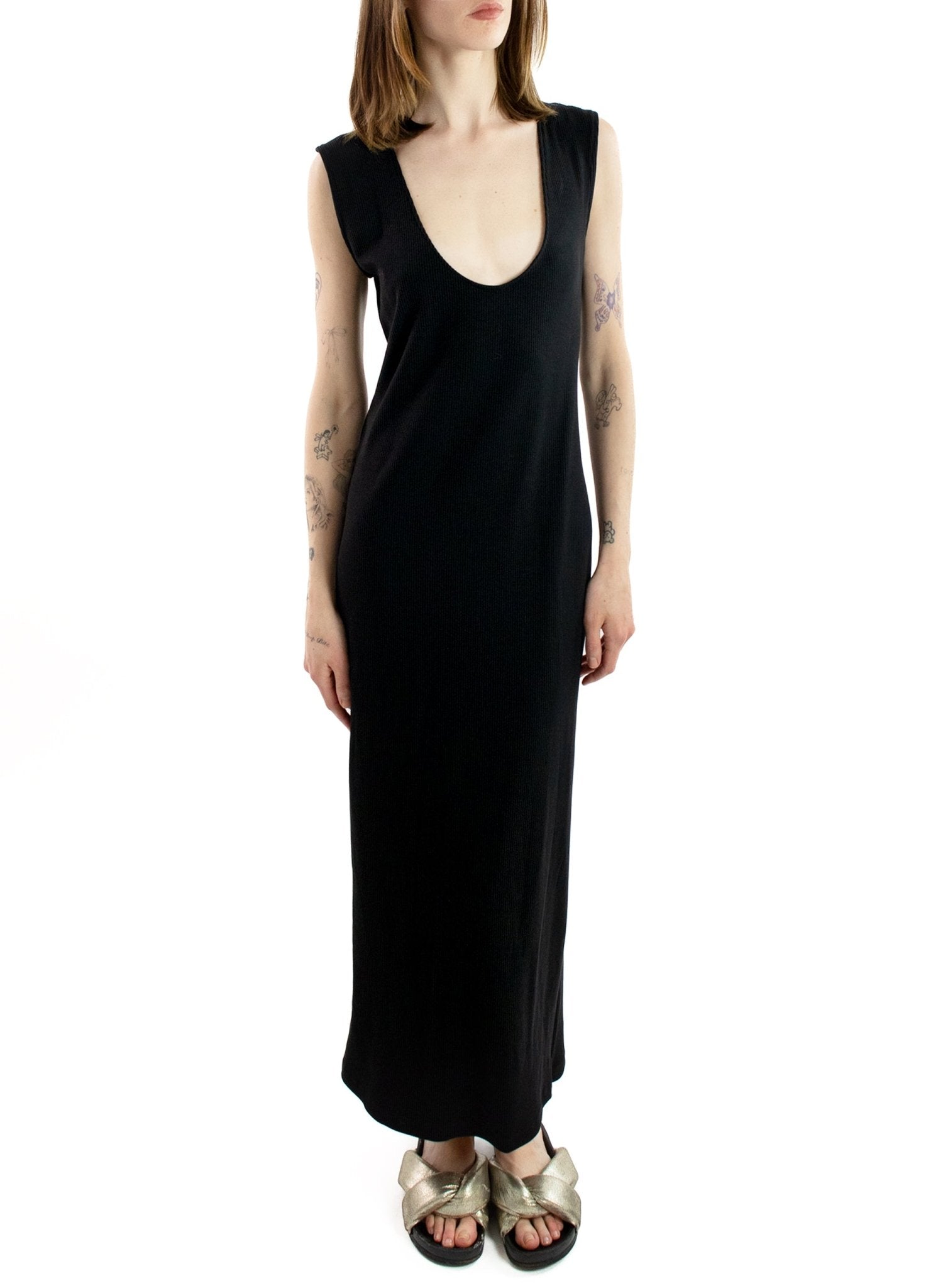 U - Neck Tank Dress - Black - Meg