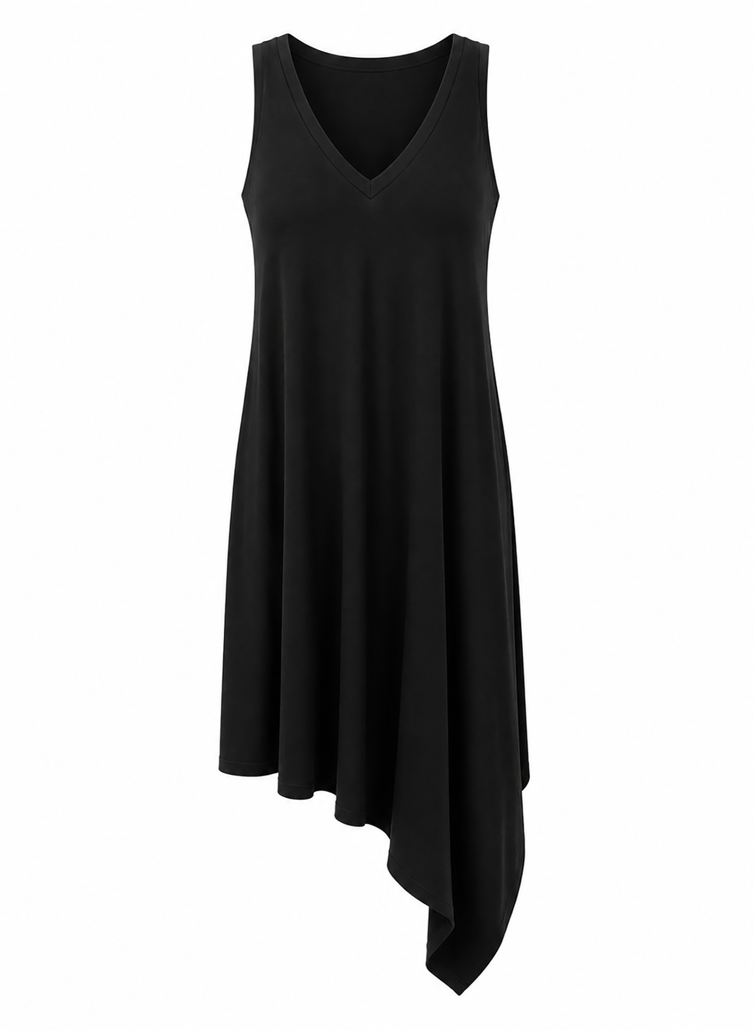 Jersey V-Neck Dress - Black - Meg