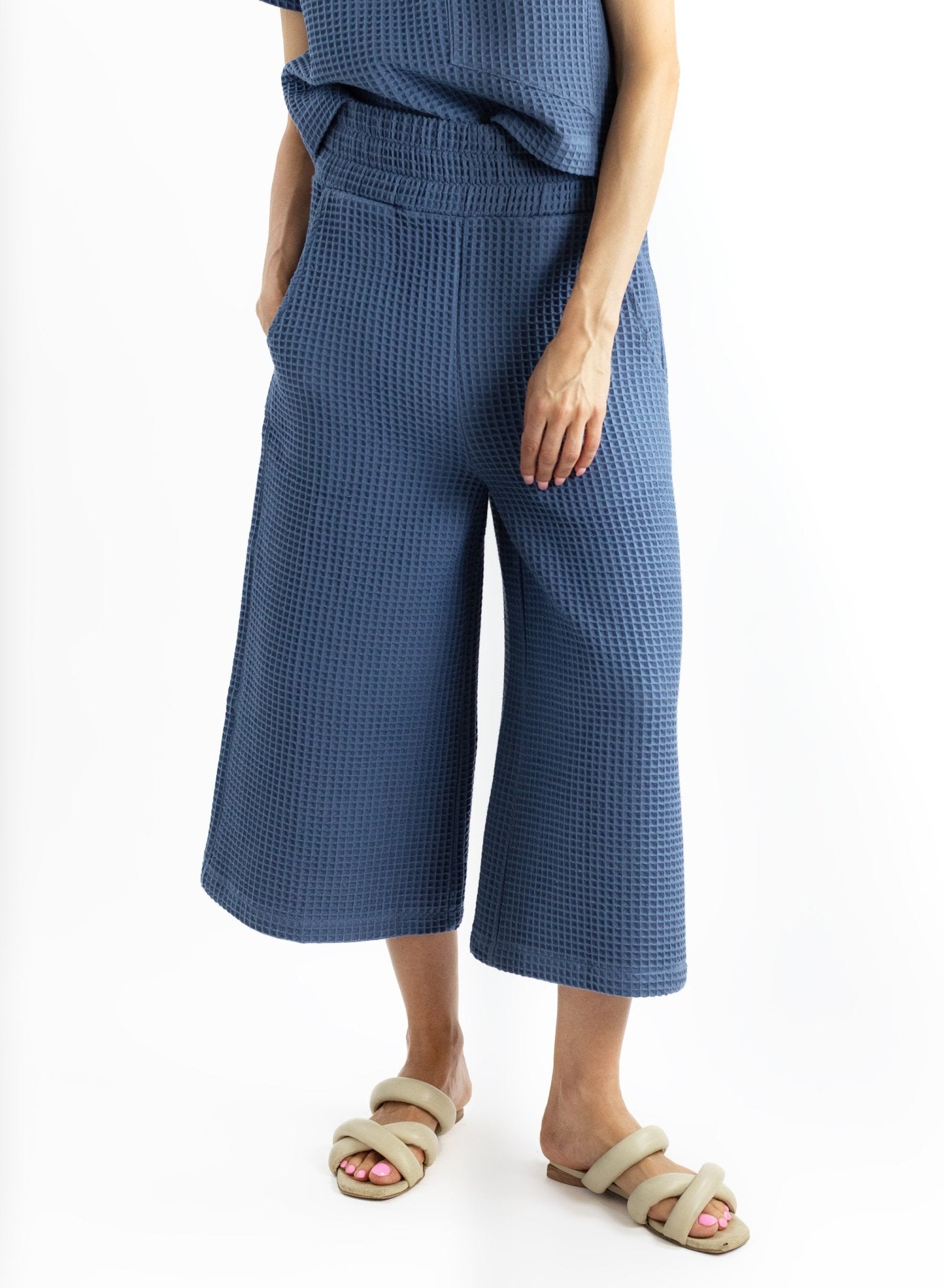 Wide Leg Jogger Pant - Steel Blue - Meg