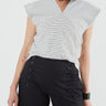 Wide Strap Tank - White/Black - Meg
