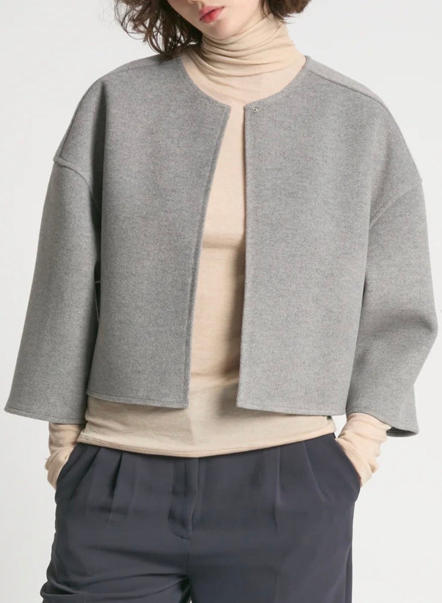 Winter Cropped Jacket - Grey - Meg