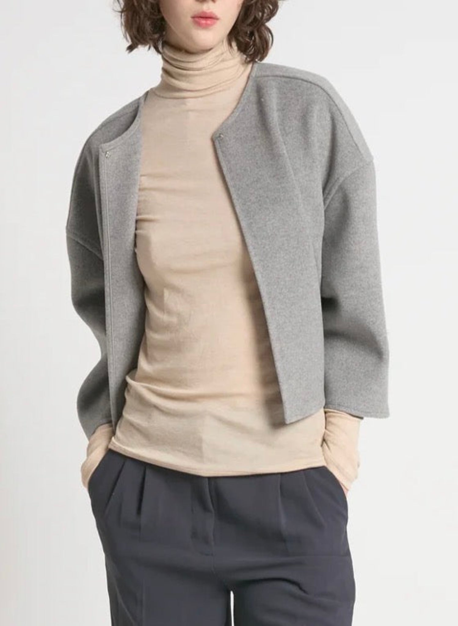 Winter Cropped Jacket - Grey - Meg