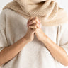 Rib Knit cozy Scarf in neutral Camel beige - Meg