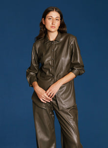 Blu's Blouse - Taupe Pleather (PRE-ORDER) - Meg Canada